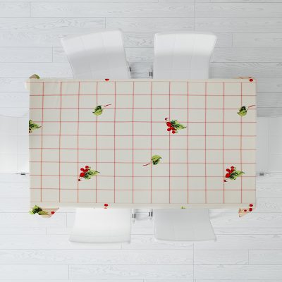 Fata de masa Gecor, 150x150 cm, bumbac 100%, carouri cu fructe